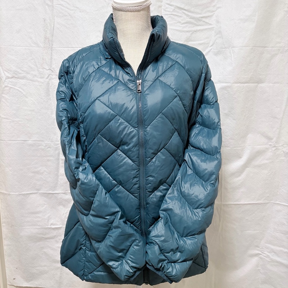 London Fog Women's Teal Lightweight Packable Puffer Jacket size L